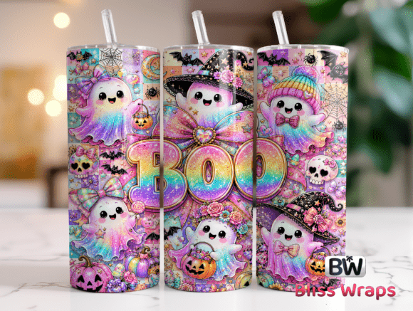 Cute Ghost Halloween 20oz Tumbler Wrap