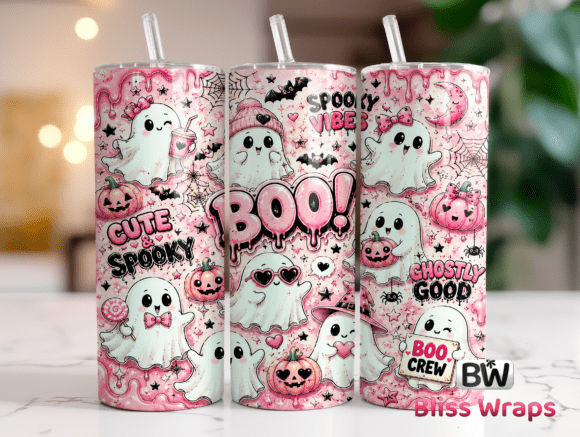 Cute Ghost Halloween 20oz Tumbler Wrap