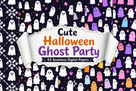 Cute Halloween Ghost Party Pattern
