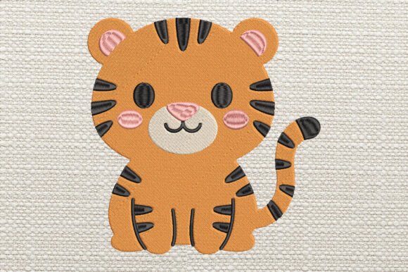 Cute Tiger Embroidery Design