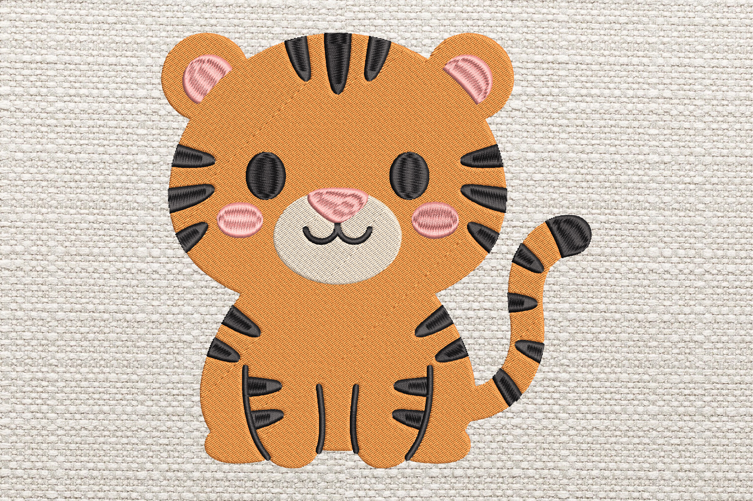 Cute Tiger Embroidery Design