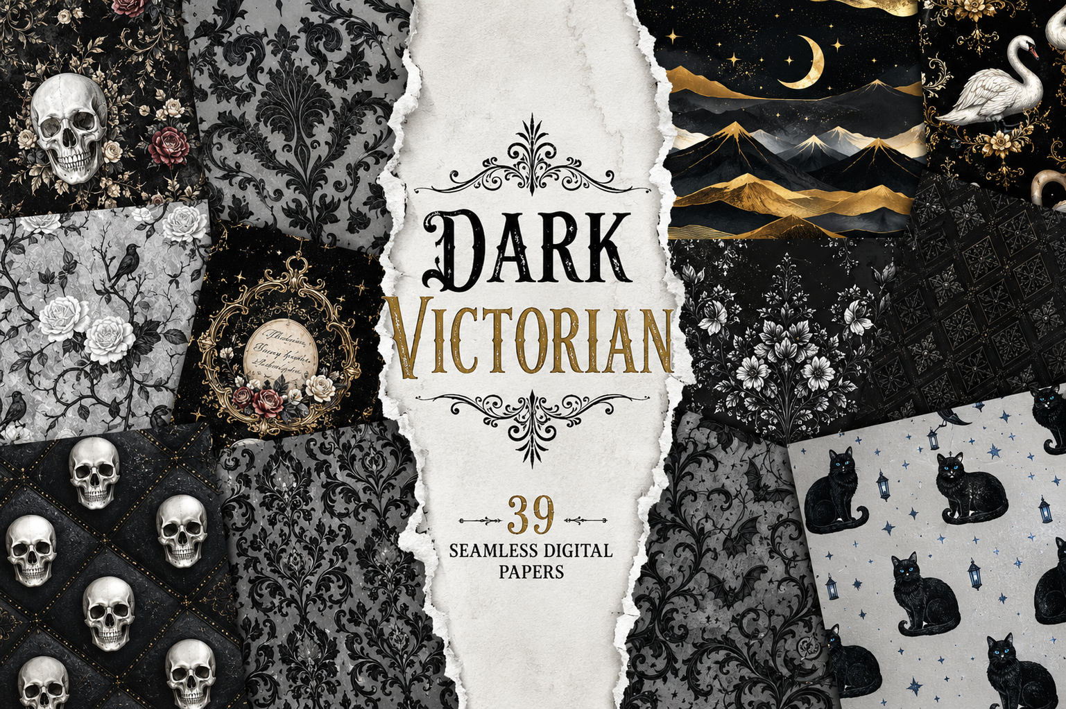 Dark Victorian Seamless Pattern