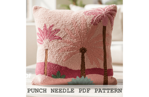 Desert Palms Punch Needle Pattern