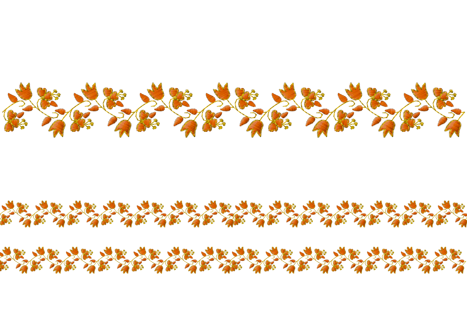 Embroidered Floral Border Trim Ribbon