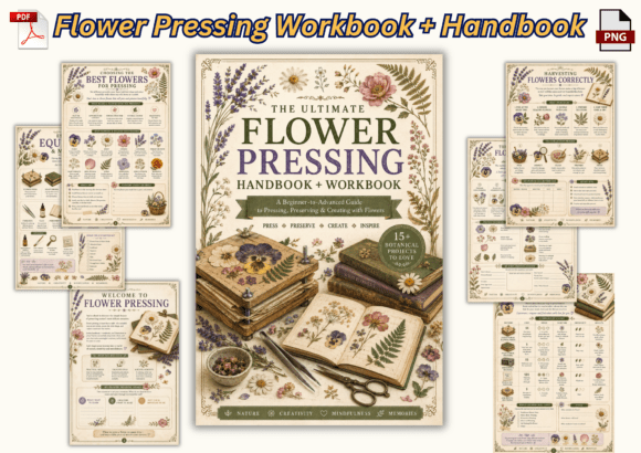Flower Pressing Handbook & Workbook