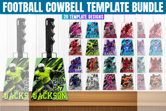 Football Cowbell Template Bundle