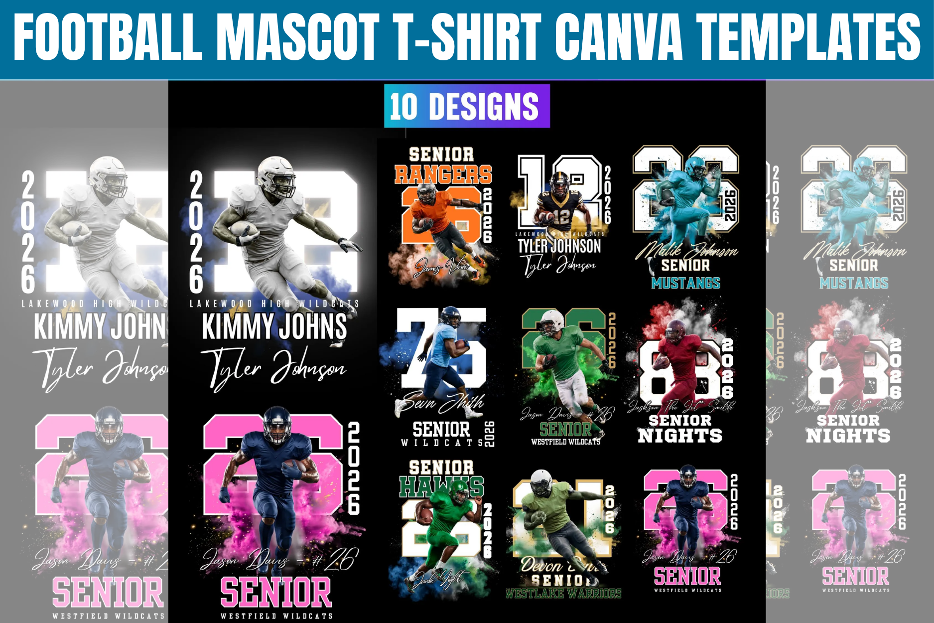 Football Mascot T-shirt Canva Template