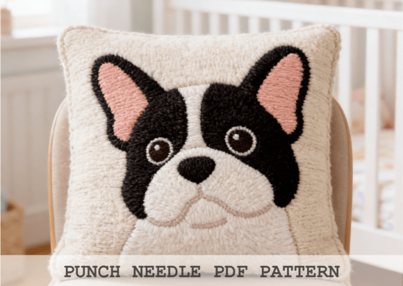 French Bulldog Punch Needle Pattern