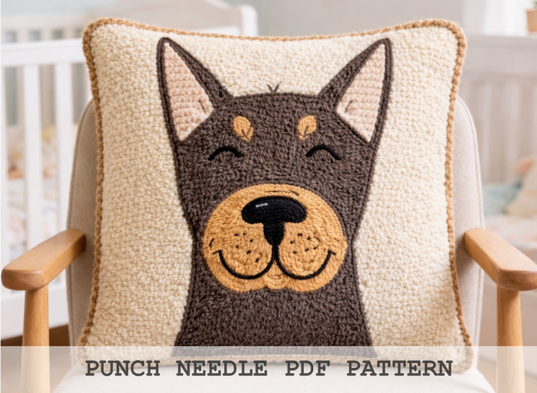 German Shepherd Pup Punch Needle Pattern