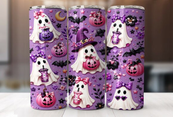Ghost Halloween Tumbler Wrap Sublimation
