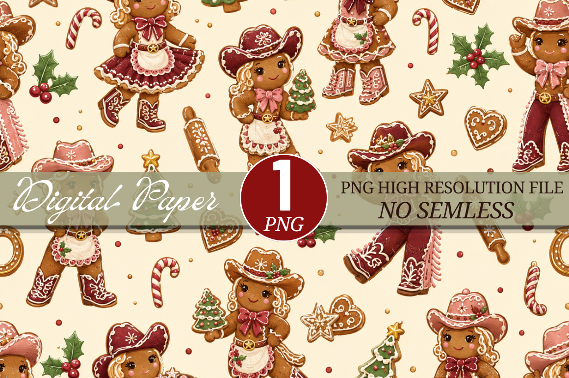 Gingerbread Christmas Pattern,Gingerbrea