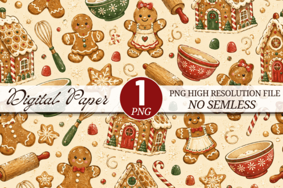Gingerbread Cookie Christmas Paper
