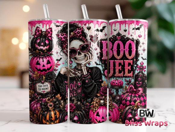 Gothic Skeleton Halloween Tumbler Wrap Afbeelding Tumbler Wikkels Door Bliss Wraps