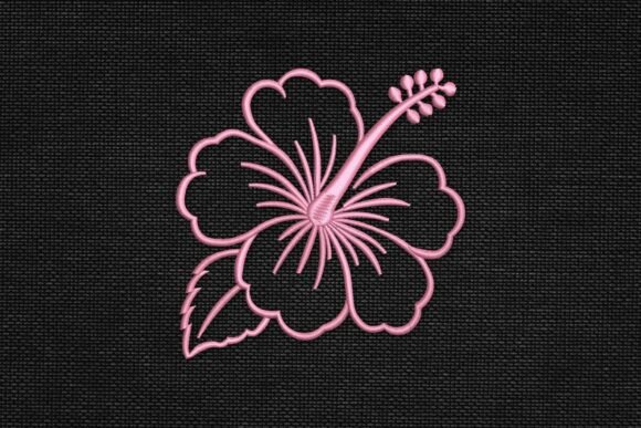 Hibiscus Tropical Flower Outline Style