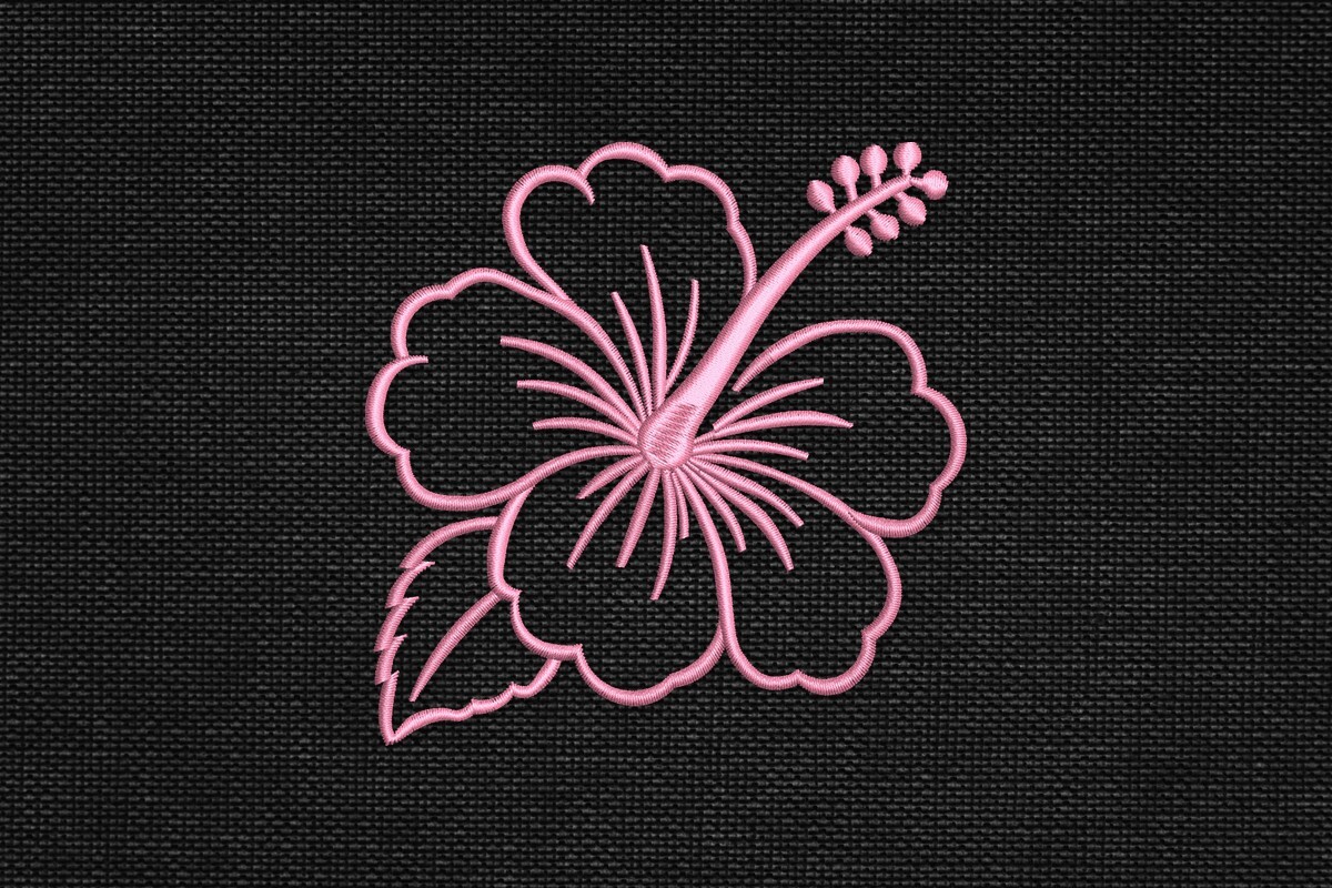 Hibiscus Tropical Flower Outline Style