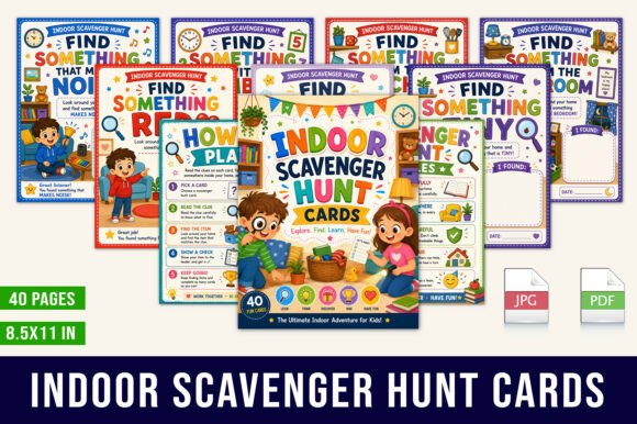 Indoor Scavenger Hunt Cards – Kids Activ