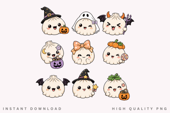 Kawaii Halloween Dumpling Clipart PNG
