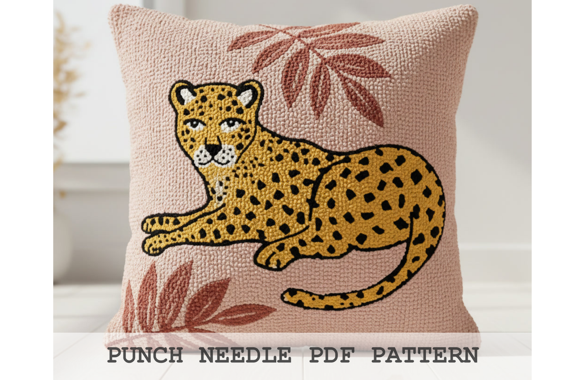 Leopard Jungle Punch Needle Pattern