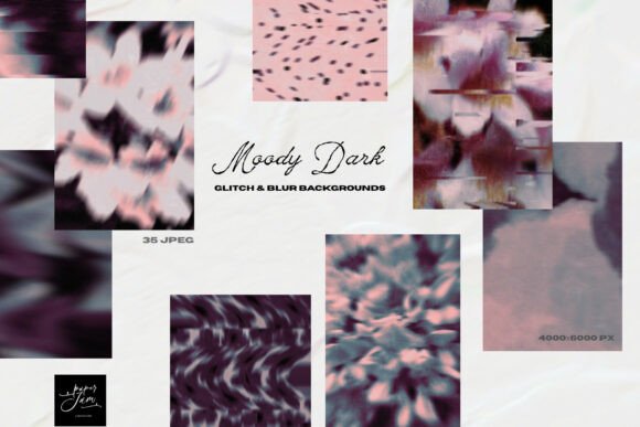 Moody Dark Glitch & Blur Backgrounds