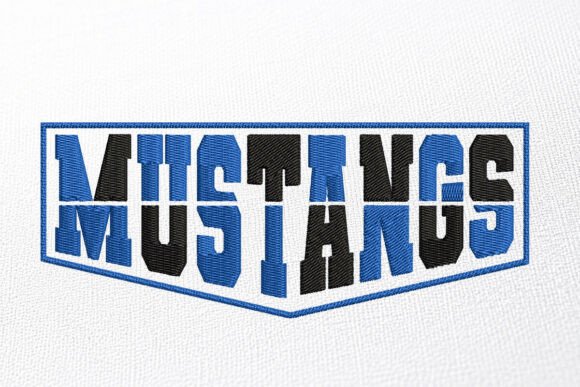 Mustangs Mascot Embroidery Design