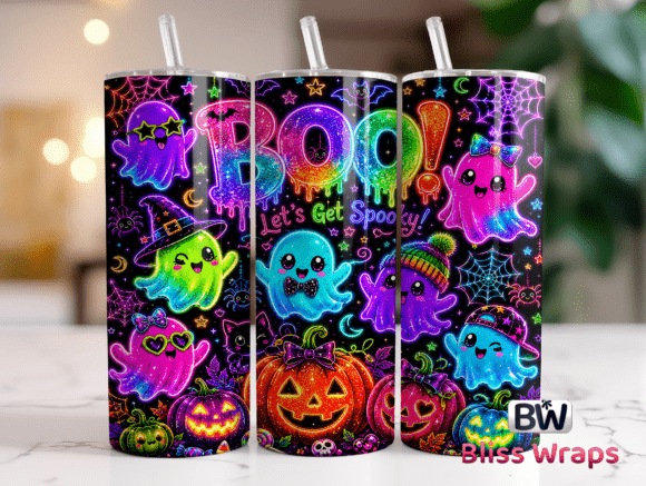 Neon Halloween Tumbler Wrap