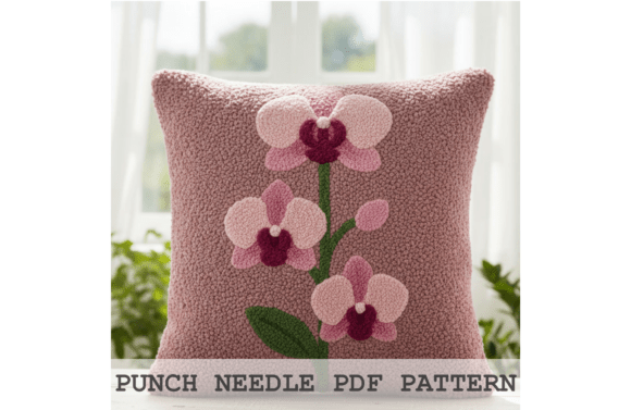 Pink Orchid Punch Needle Pattern