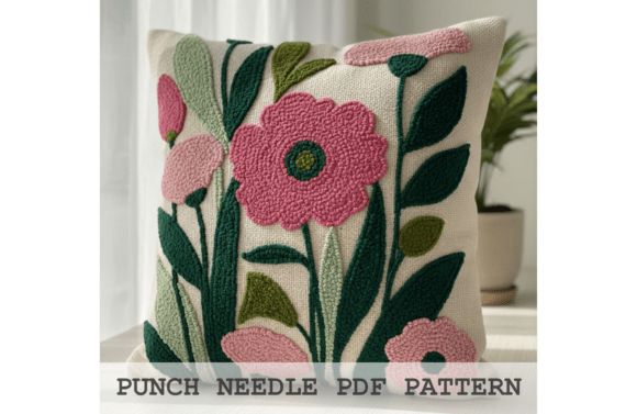 Pink Poppy Punch Needle Pattern
