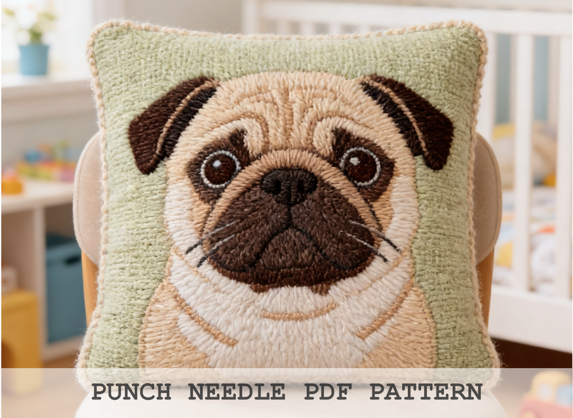 Pug Face Punch Needle Pattern