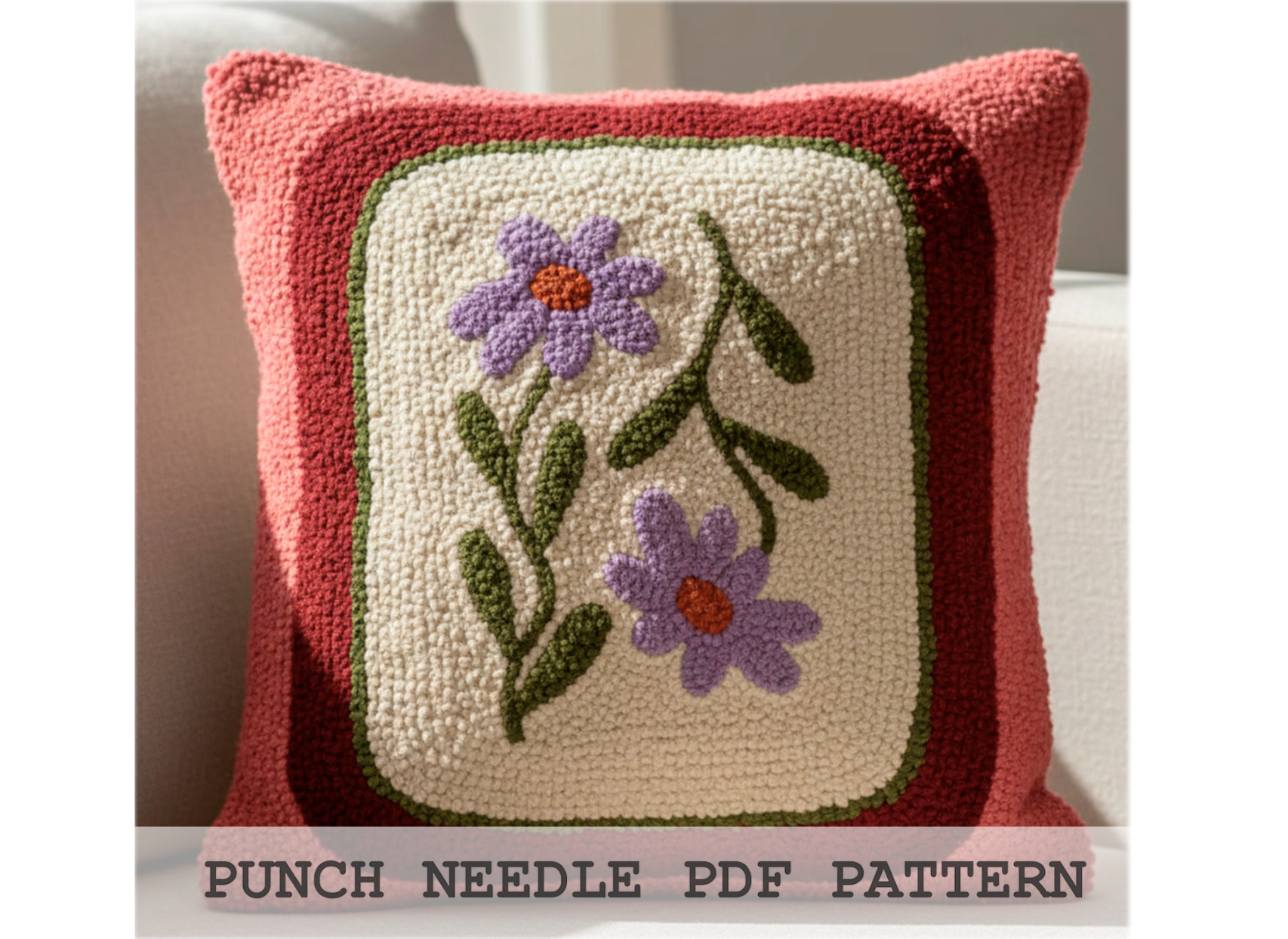 Purple Daisy Punch Needle Pattern