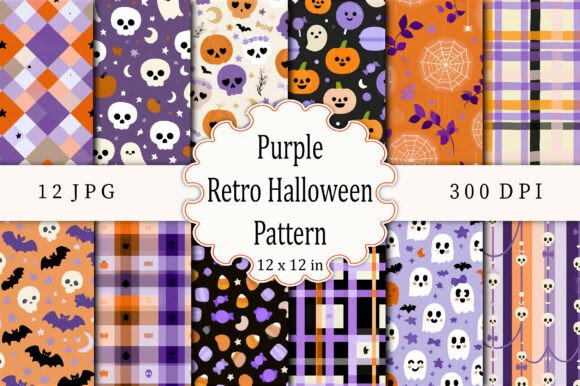Purple Retro Halloween Pattern
