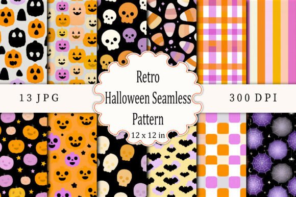 Retro Halloween Seamless Pattern