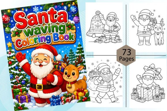 Santa Waving Coloring Book