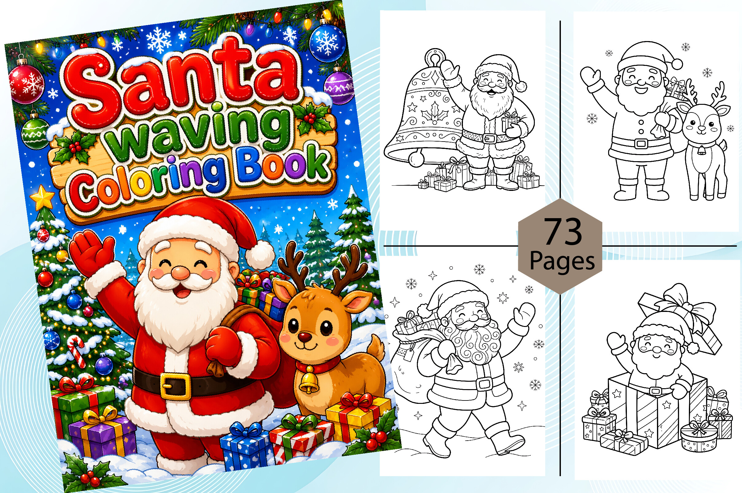 Santa Waving Coloring Book