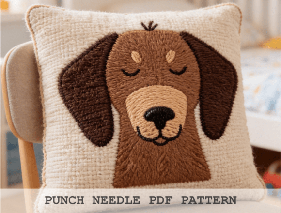 Sleepy Puppy Punch Needle Pattern
