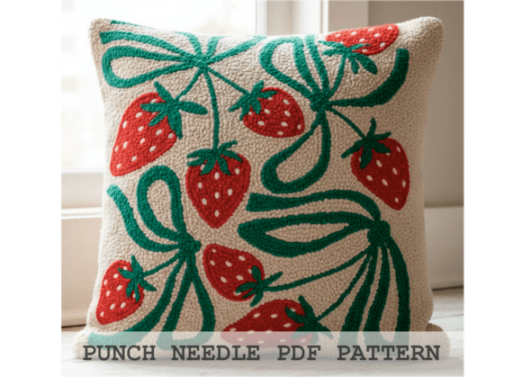 Strawberry Vine Punch Needle Pattern