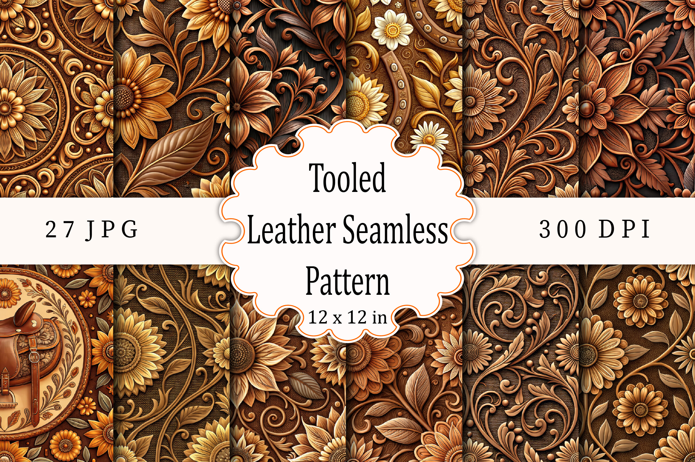Tooled Leather Seamless Pattern