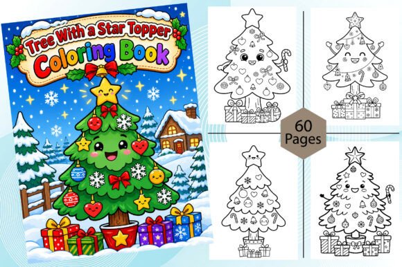 Tree with a Star Topper Coloring Book