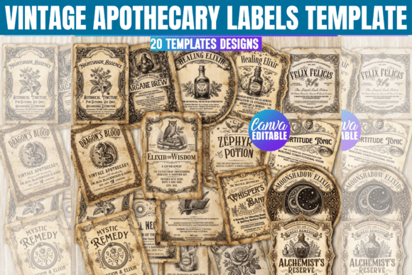 Vintage Apothecary Labels Template