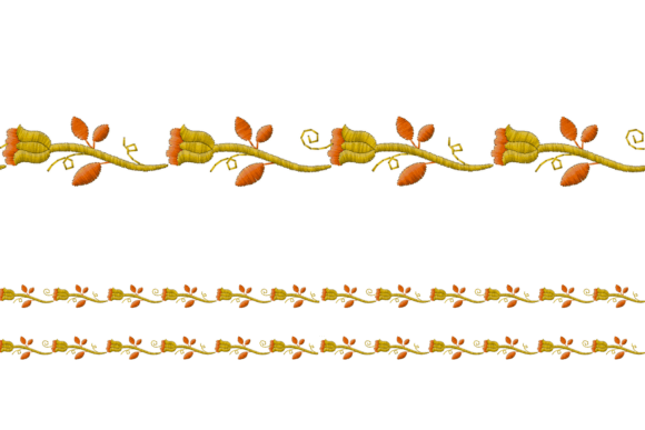 Vintage Floral Vine Border Embroidery