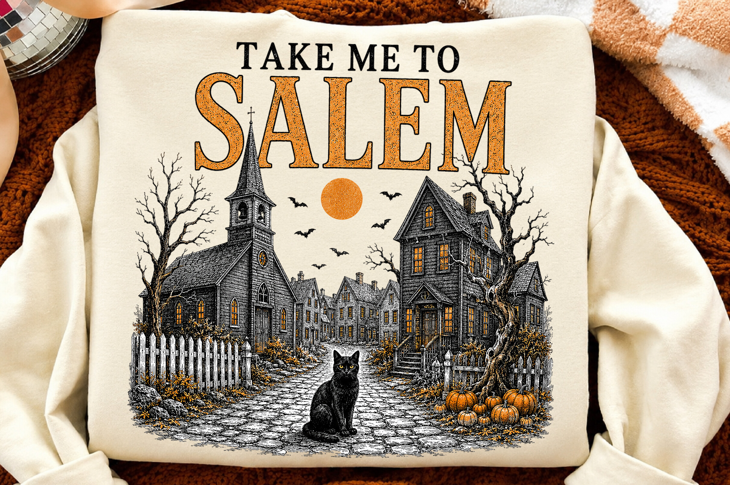 Vintage Halloween Town Shirt Design