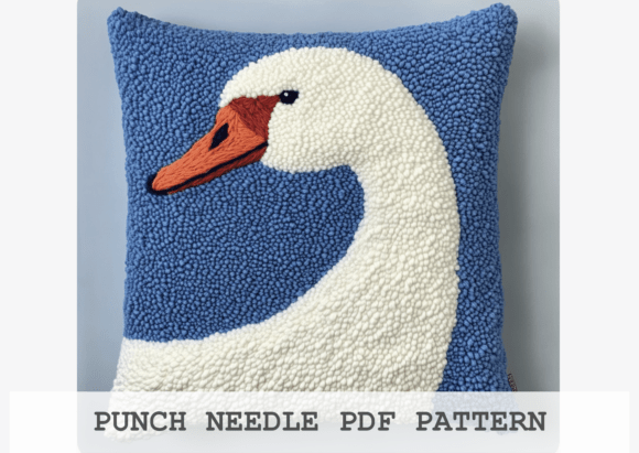 White Swan Punch Needle Pattern