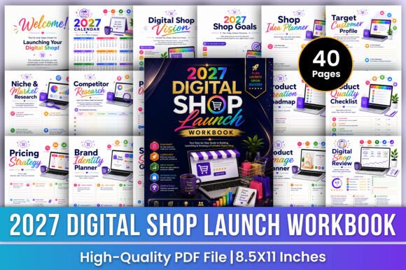 2027 Digital Shop Launch Workbook | Kdp