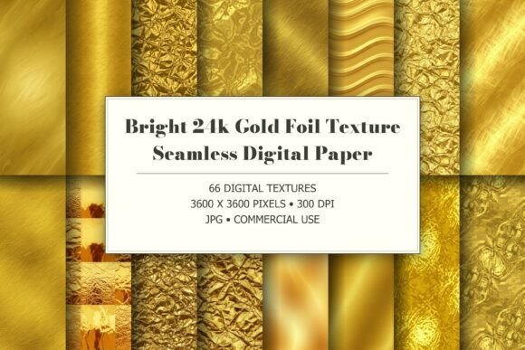 24K Gold Foil Metallic Textures