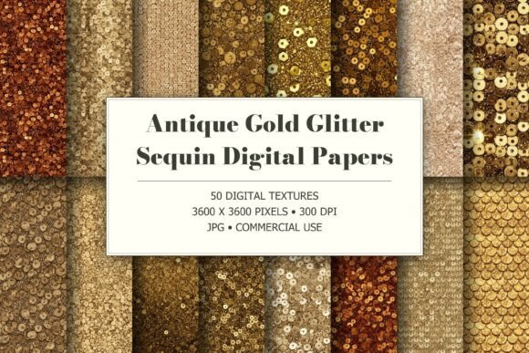 Antique Gold Glitter Sequin Textures