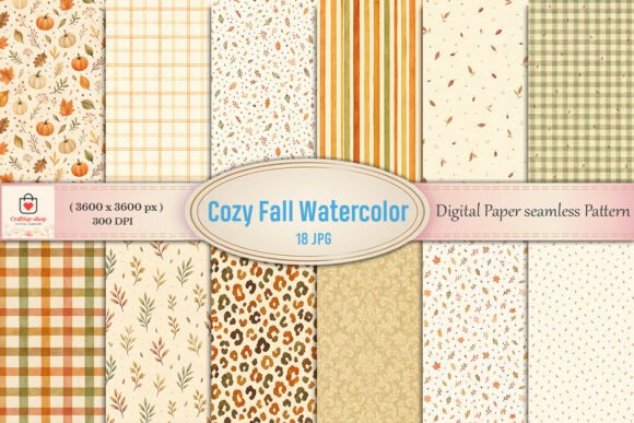 Autumn Cozy Cottage Seamless Digital Pap