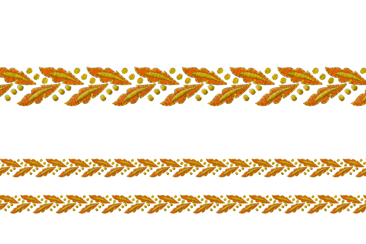 Autumn Leaf Border Embroidery Design