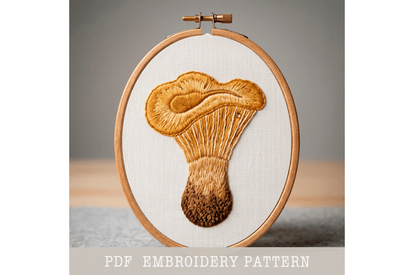 Chanterelle Mushroom Embroidery Pattern