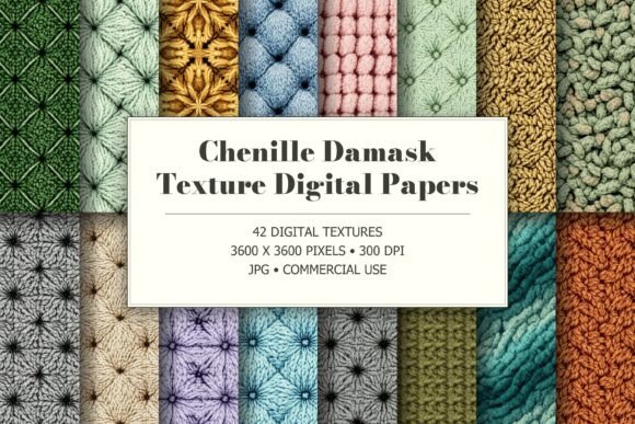 Chenille Damask Fabric Textures