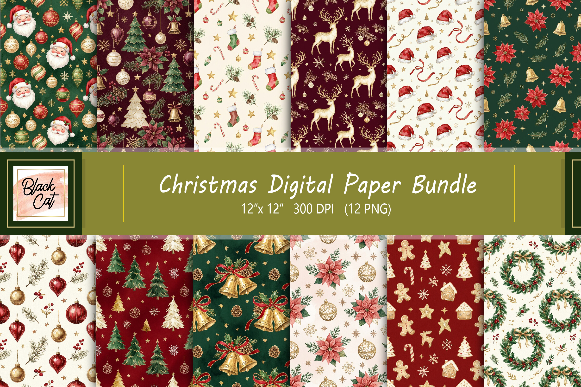 Christmas Digital Paper Bundle