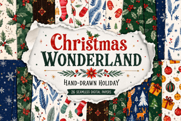 Christmas Wonderland Hand Drawn